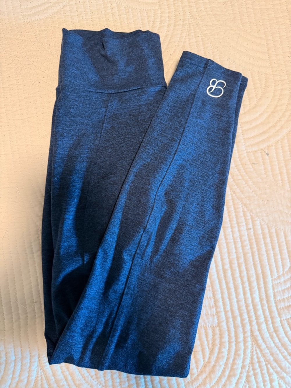 Bombshell Sportswear Girls' Navy Heather High-Waist Leggings Scrunch